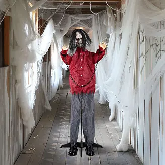 Animated Halloween Zombie Decoration 5.5Ft Life Size with Motion/Sound Activated Glowing Eyes 2025 Handmade