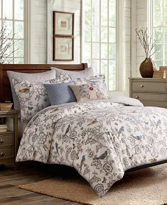 Home Mockingbird Reversible 3-Pc. Duvet Cover Set, King Money Back Guarantee