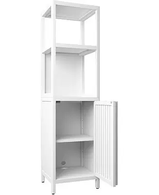 Genuine White Bamboo Storage Cabinet - Large Capacity Multifunctional Furniture for Bathroom and Living Room