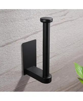 2.75" × 3.54" × 5.31" Paper Holder Self Adhesive - Black Comfort Room Roll Holder Adhesive Tissue Holder Stick on Wall for Bathroom and Kitchen Fresh Stock