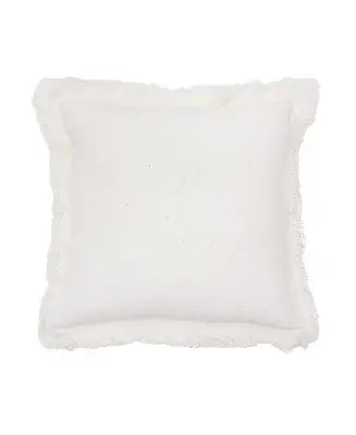 Save Now Sawyer Cream Solid Woven Square Accent Throw Pillow, 18" x 18"