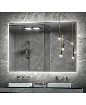 Bargain LED Backlit Frameless Lighted Bathroom Wall Mirror Vanity Mirror Brightness Adjust