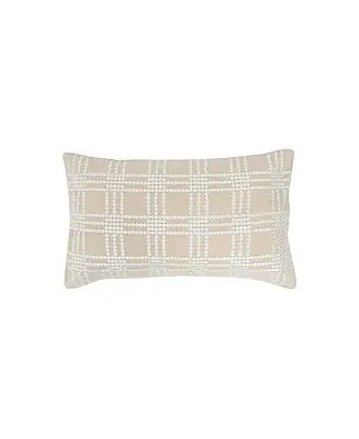 Sequins Grid 100% Cotton Chambray Base Accent Pillow 14" x 22" Hot Deal