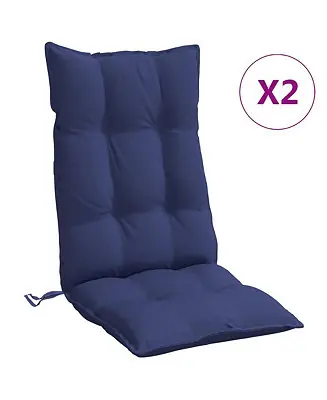 Markdown Highback Chair Cushions 2 pcs Navy Blue Oxford Fabric