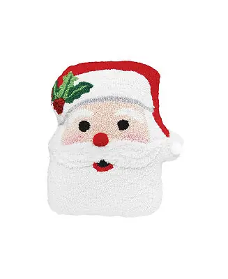 St. Nick Shaped Hooked Christmas Throw Pillow, 16" x 16" Time-Limited