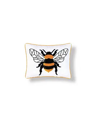 Next Day Delivery Spring Summer Bumble Bee Tufted Accent Pillow, 14" x 18"