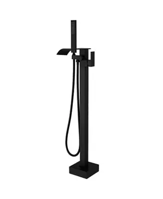 Hand Shower Brass Waterfall Floor Mount Tub Filler Single-Handle Freestanding Tub Faucet One Day Deal