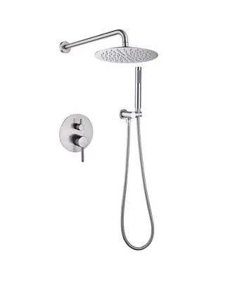 1-Handle 2-Spray Rain Shower Faucet and Hand Shower Combo Kit in Brushed Gold (Valve Included) Popular