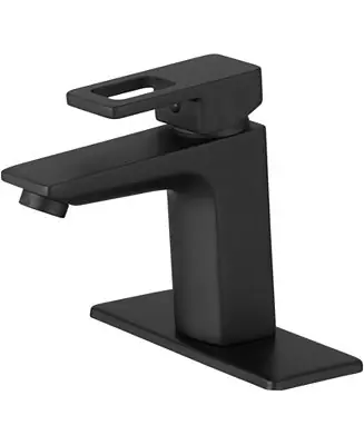 Buy Today Single Hole Single-Handle Bathroom Faucet with drain in Matte Black