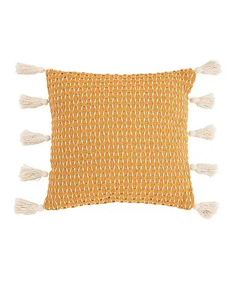 Order Now Ochre Textured Diamond Woven Accent Throw Pillow Decor