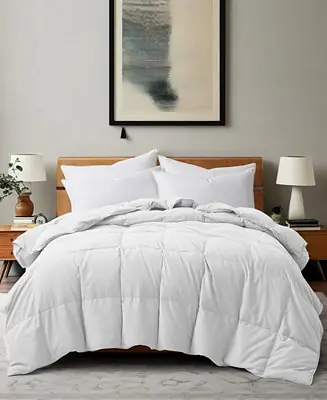 Lightweight White Goose Down Feather Fiber Comforter, Full/Queen Reduced Price