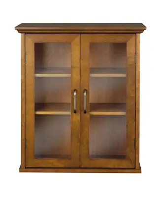 Bathroom Wall Cabinet with Glass 2 Doors and Interior Shelves for Storage Grab Now