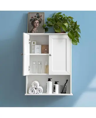 24x30 Inch White Wall-Mounted Bathroom Cabinet – Over-the-Bathroom Storage with Doors for Bathroom, Laundry Room, Bedroom & Kitchen Top Rated
