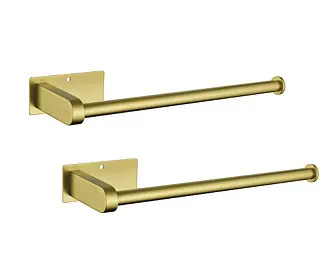 2 Pack Brushed Gold Paper Towel Holder Set Genuine