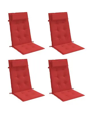 Weekend Sale Highback Chair Cushions 4 pcs Red Oxford Fabric
