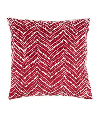 Free Delivery Velvet Beaded Chevron Poly Filled Decorative Pillow, 20" x 20"