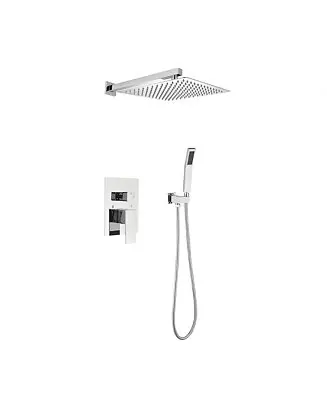 12" Rain Chrome Shower Head Systems Wall Mounted Shower Full Body Coverage Square Shower Head Editor’s Pick