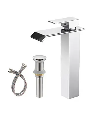 Single Hole Single-Handle Bathroom Vessel Faucet With Pop Up Drain Without Overflow Instant Buy