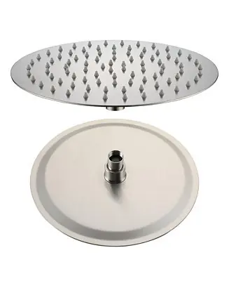 12 Inch Round 304 Stainless Steel Rain Shower Head - High Pressure, 360° Adjustable, Rust-Resistant, with Air-Injection Technology Express Delivery