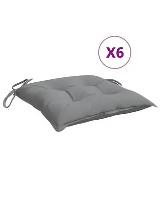 In Demand Chair Cushions 6 pcs Gray 15.7"x15.7"x2.8" Oxford Fabric