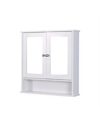 Wall Mounted Bathroom Cabinet with 2 Mirror Doors and Adjustable Shelf Fresh Stock