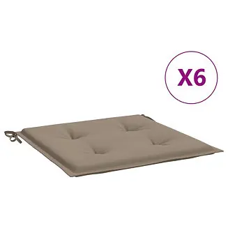 Chair Cushion Set of 6 Taupe Premium