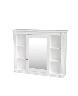 Must Have Wall-Mount Storage Cabinet with Mirror and 6 Open Shelves for Bathroom