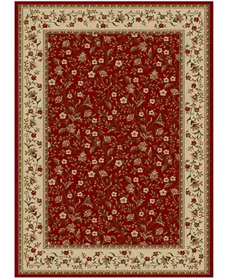 CLOSEOUT! Pesaro Floral Red 5'5" x 7'7" Area Rug Secure Checkout