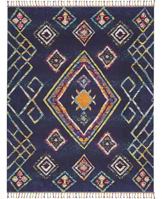 Save Now CLOSEOUT! Mecca MEC02 Navy 7'10" x 10'6" Area Rug