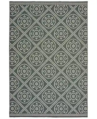 Marina 3969L Gray/Ivory 3'7" x 5'6" Indoor/Outdoor Area Rug Handmade