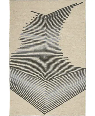 Last Chance Symmetry SMM06 Ivory and Gray 3'9" x 5'9" Area Rug