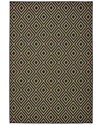 Marina 2335K Black/Tan 5'3" x 7'6" Indoor/Outdoor Area Rug No Minimum Order
