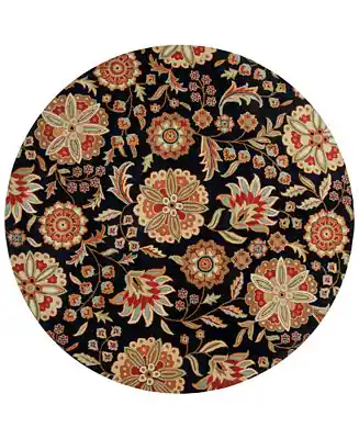 Athena ATH-5017 Black 6' Round Area Rug High Quality