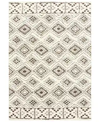 Verona Shag 1330W Ivory/Brown 6'7" x 9'6" Area Rug Top Rated