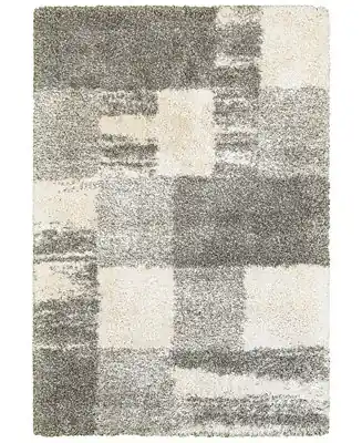 Henderson Shag 5502H Ivory/Gray 1'10" x 3'3" Area Rug Factory Price