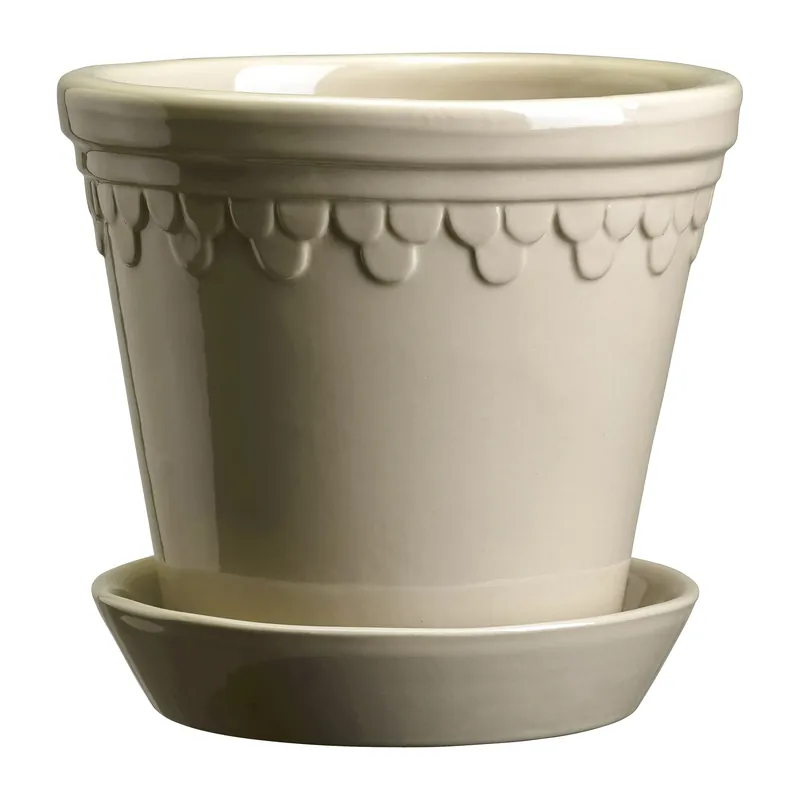 Københavner flower pot glazed Ø12 cm, Mineral white Free Shipping