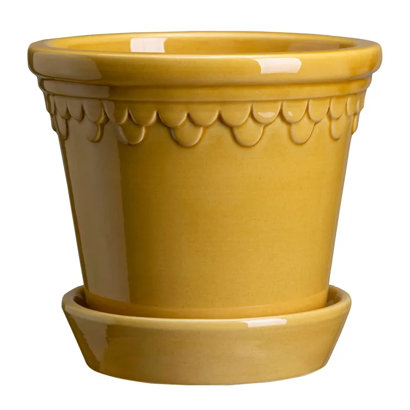 Price Drop Københavner flower pot glazed Ø14 cm, green