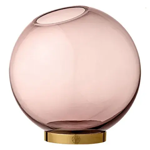 Free Shipping Globe vase large, amber-gold