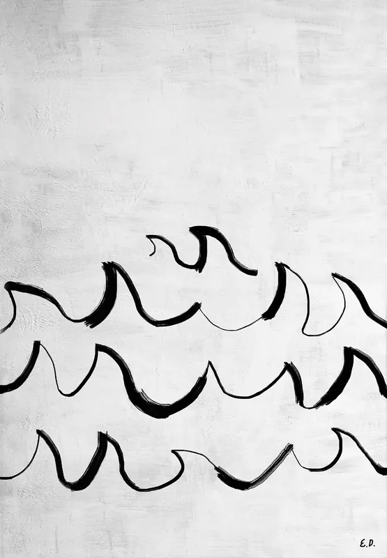 Wave poster 50x70 cm, Black-white Same Day Shipping