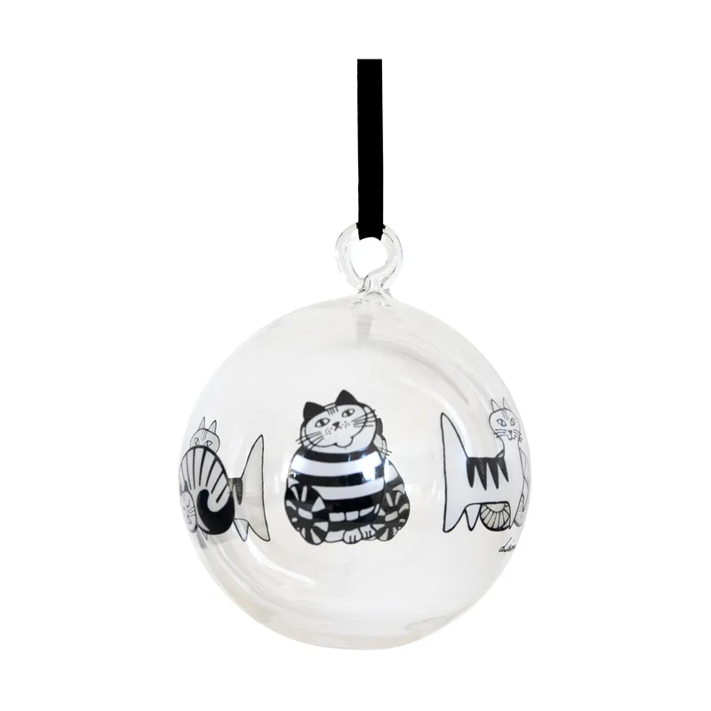 Markdown Lisa Larson cats Christmas ornament, White-black