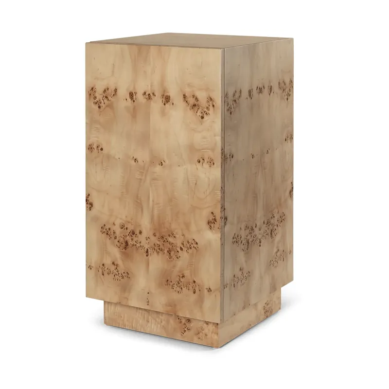 Order Now Burl Side Table pedestal, Natural