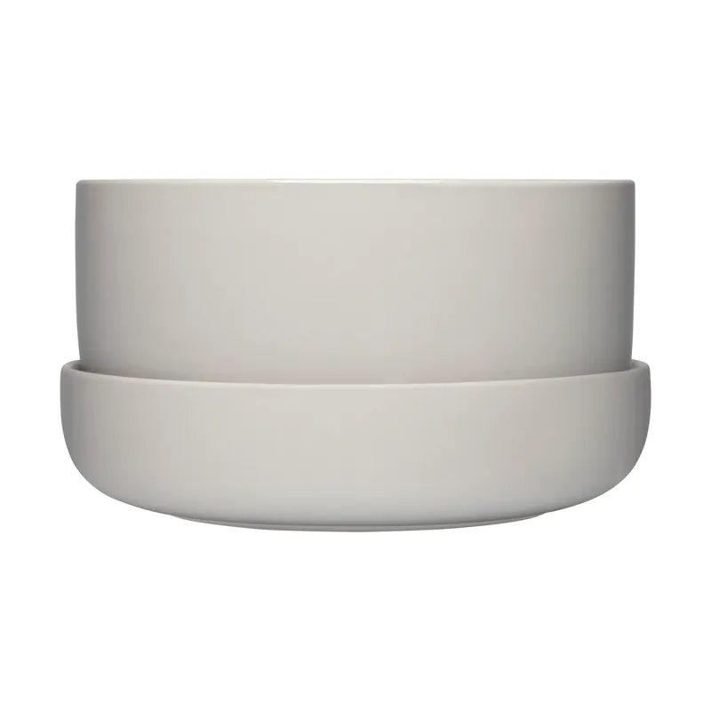 Nappula pot with saucer Ø24 cm h13 cm, Light grey Direct From Factory