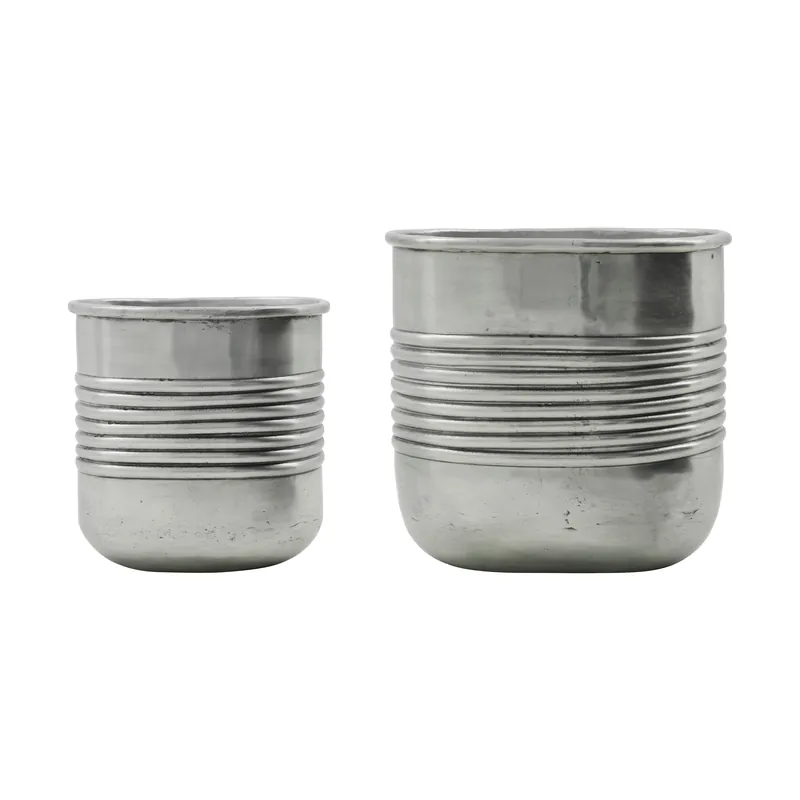 Groove planter aluminum oval 2 pieces, Antique silver finish Big Sale