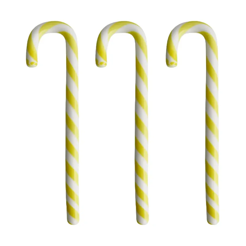 Polka cane 17 cm 3-pack, White-green Limited Offer