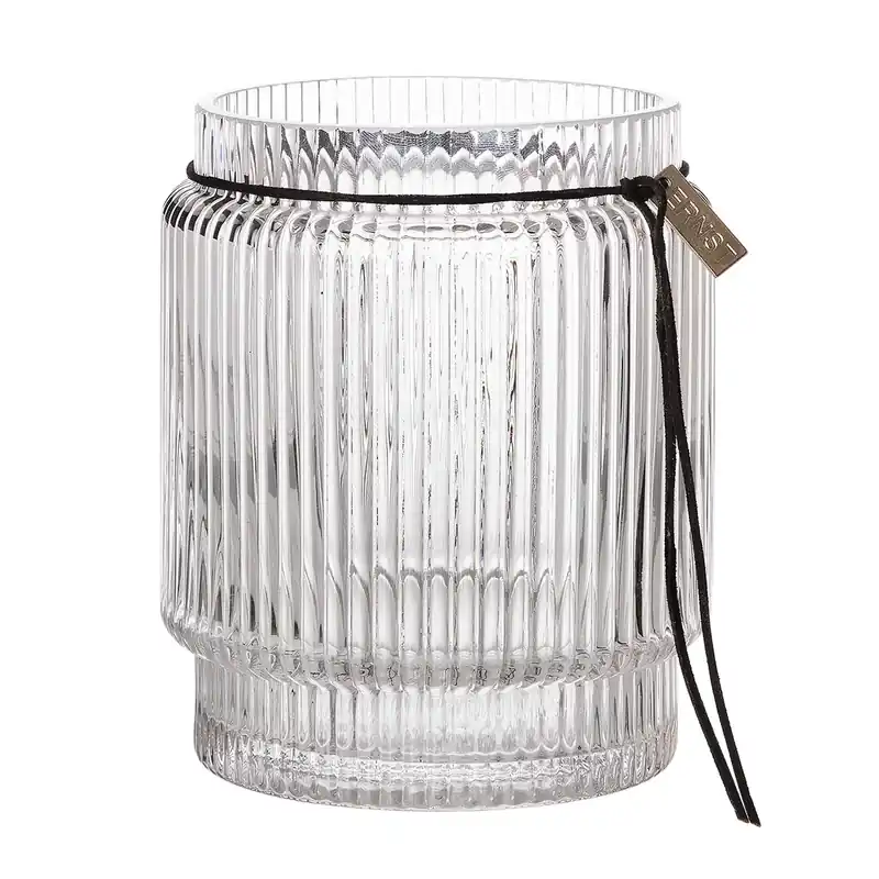 Bulk Order Ernst ruffled glass vase clear, Ø19.5 cm x H28 cm