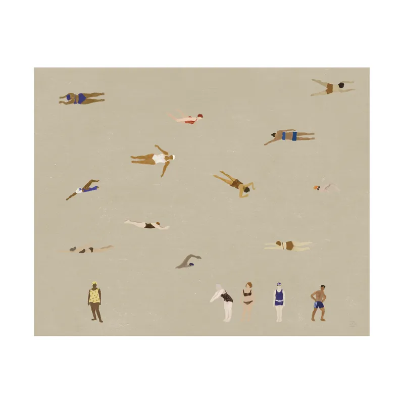Original Swimmers poster, Blue, 50x70 cm