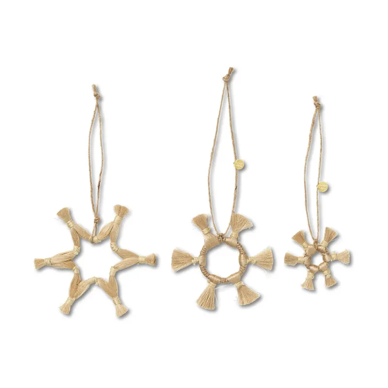 While Supplies Last Ferm Living Jute Stars Christmas decoration 3 pieces, Natural