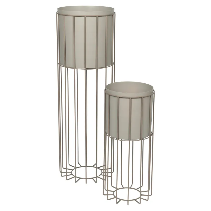 Fenja flower pot with stand 2 parts, simply taupe Place Order