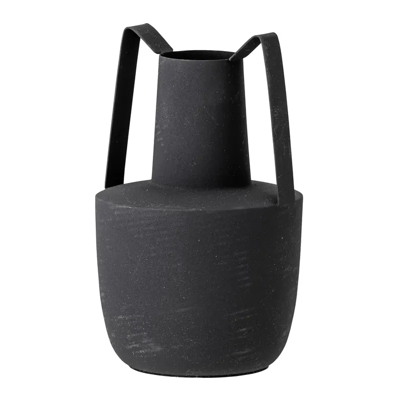 Bloomingville metal vase with handle 20.5 cm, black Buy Direct