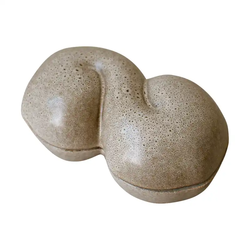 Bun bowl with lid 11x18 cm, Beige Crafted